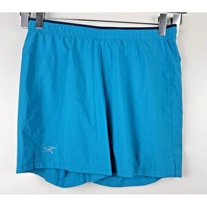 Arc'teryx Men Large Teal Blue Drawstring Shorts Lined Performance Running Pocket